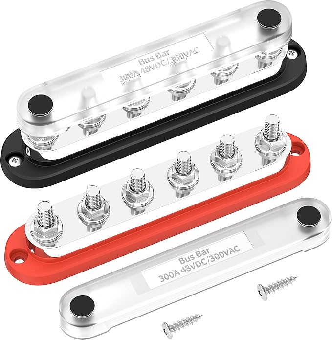 DaierTek Power Distribution Block 300A 12V Bus Bar 5/16" 6 Post Terminal Block by DaierTek