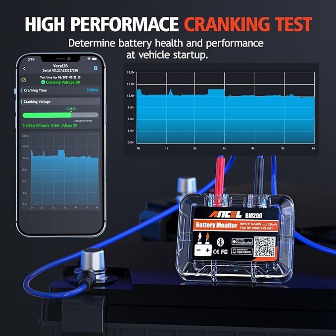ANCEL BM200-US Car Battery Tester 12V Automotive Battery Monitor Bluetooth Auto - Image 7