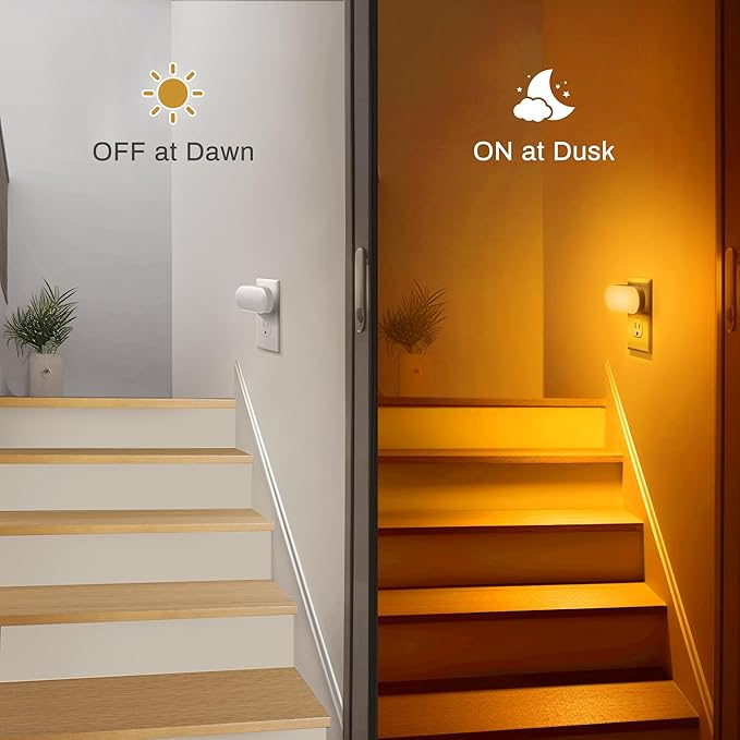 DORESshop Amber Night Light, Auto On/Off, 0-100 LM Adjustable Brightness - Image 4