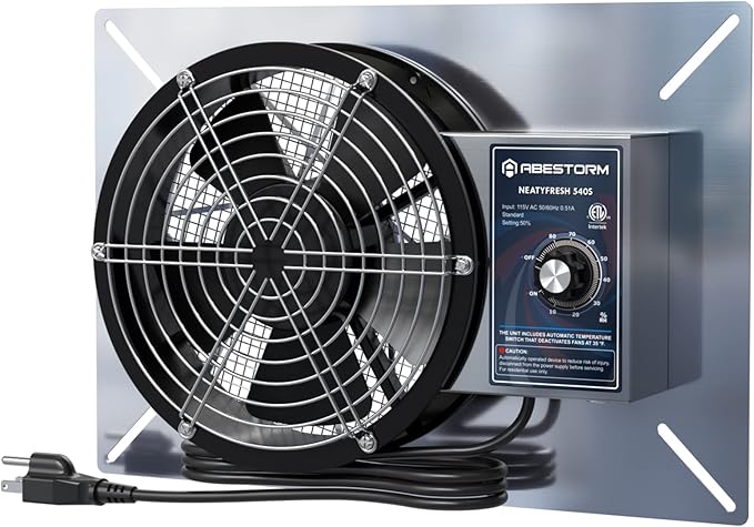 Abestorm 540CFM Crawlspace Ventilation Fans IP-55 Grade Basements Vent Fan 8.7 by AbestormSolutionsINC