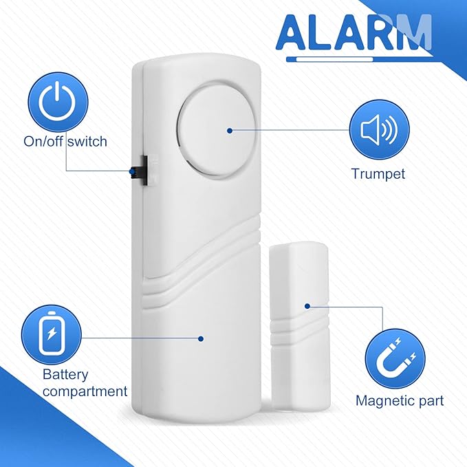 Xuhal 24 Pcs Door Window Alarm for Home Security Bulk Wireless Door Sensors - Image 3