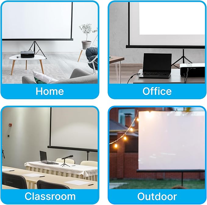 Projector Screen 84" with Floor Standing Portable Fold-Out Roll-Up Tripod Manual - Image 7