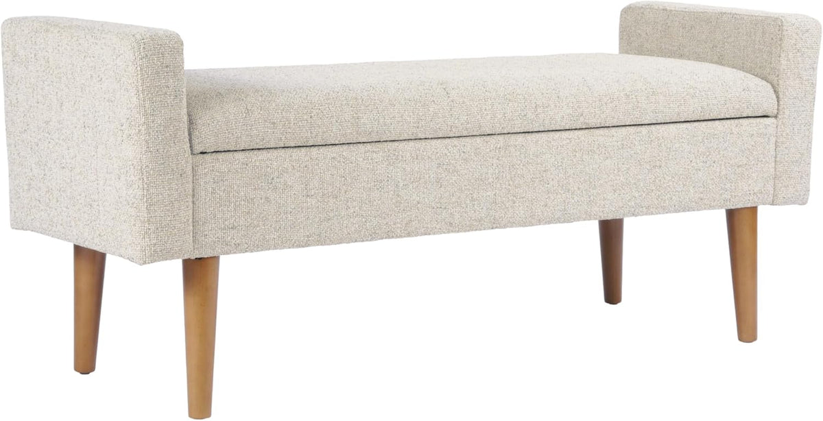 homepop fulton 48" storage bench - textured cream, main product view