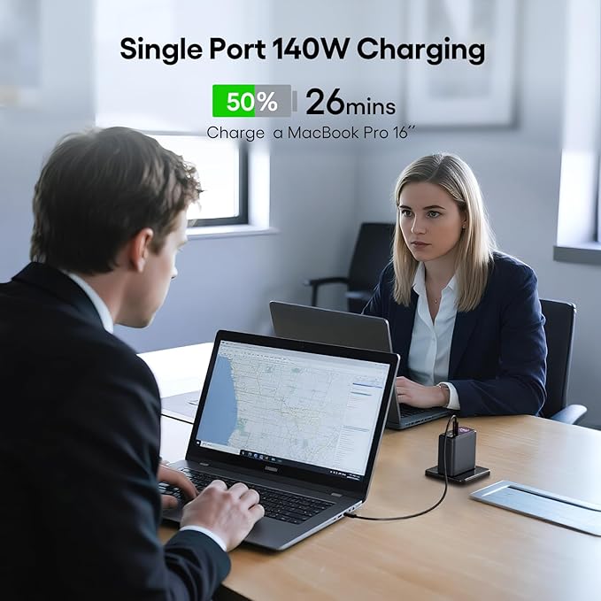 WOTOBEUS GaN Dual 140W USB C PD 3.1 Wall Charger - Image 9