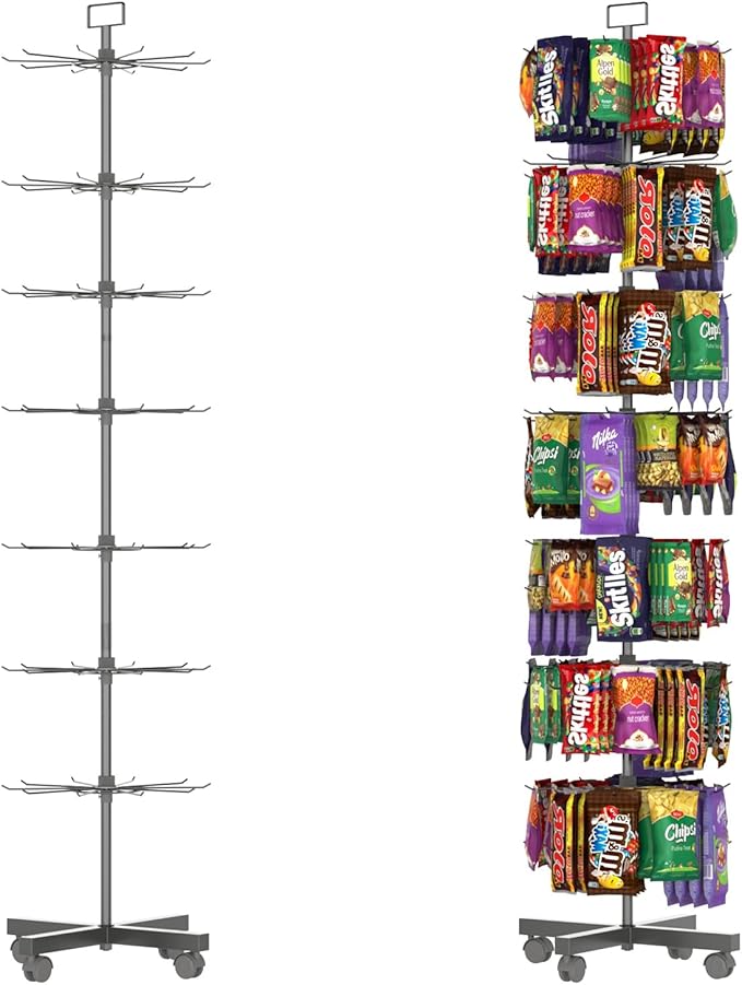 YEOOE Retail Display Racks 7 Tier Spinning Display Stand, Movable Shop Spinner by YEOOE