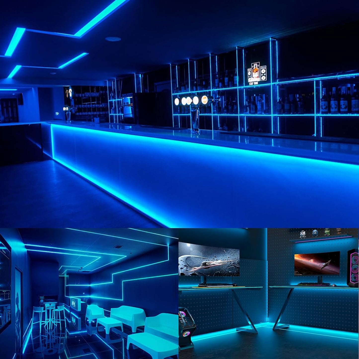 33FT Blue Neon Strip Lights, AC 110V 1200LED for in/Outdoor Lights | Neon Rope Lights Outdoor Waterproof Strip lights AC Plug-in 8X16MM Connectable Flexible for Bedroom Patio Party Camping DIY