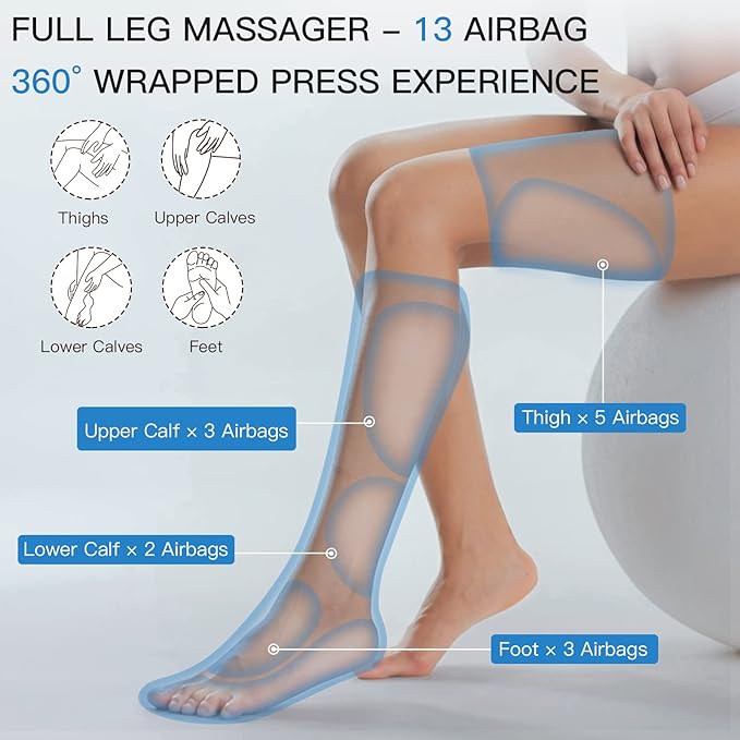 CINCOM Leg Massager with Heat and Compression, Air Compression Leg Massager - Image 4