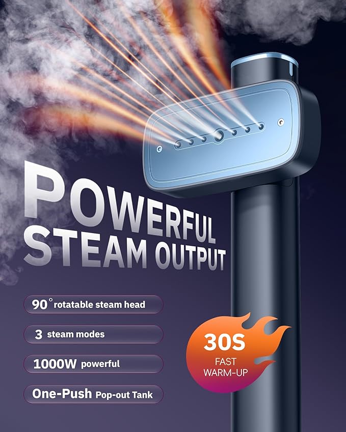OGHom Steamer for Clothes, 110-240V Travel Steamer & Iron 2 in 1, 1000W - Image 2