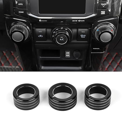 JeCar Air Conditioner Button Trim Cover Aluminum Alloy Knob Cover Fit by JeCar