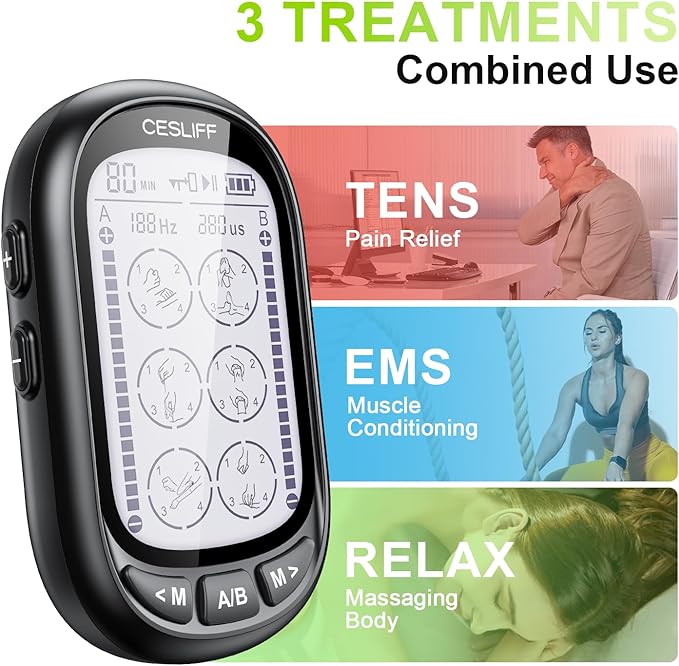 Dual Channel TENS EMS Unit 24 Modes 36 Levels, Upgraded Large Screen Intensity - Image 3