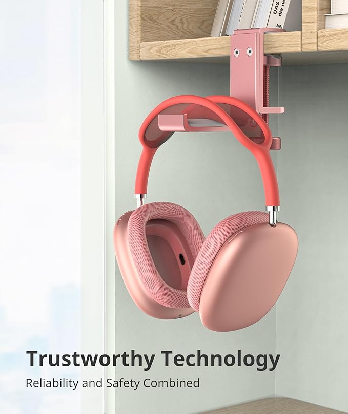 Headphone Stand for Desk – Aluminum Under Desk Headset Stand - Image 2