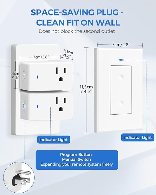 Remote Control Outlet Wireless Light Switch, Expandable and Removable Remote - Image 5