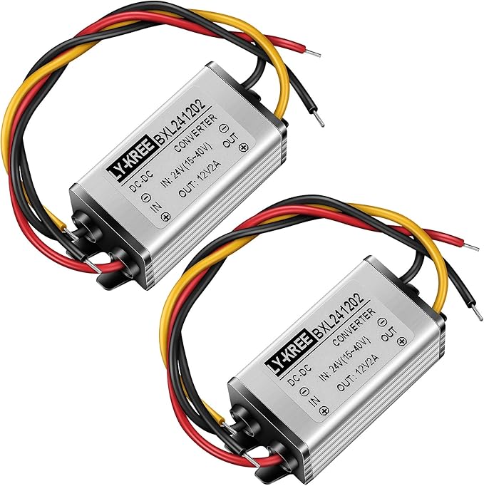 2 Pcs Dc 24v to 12v 2a 24w Step Converter Voltage Reducer Regulator Down by Weewooday