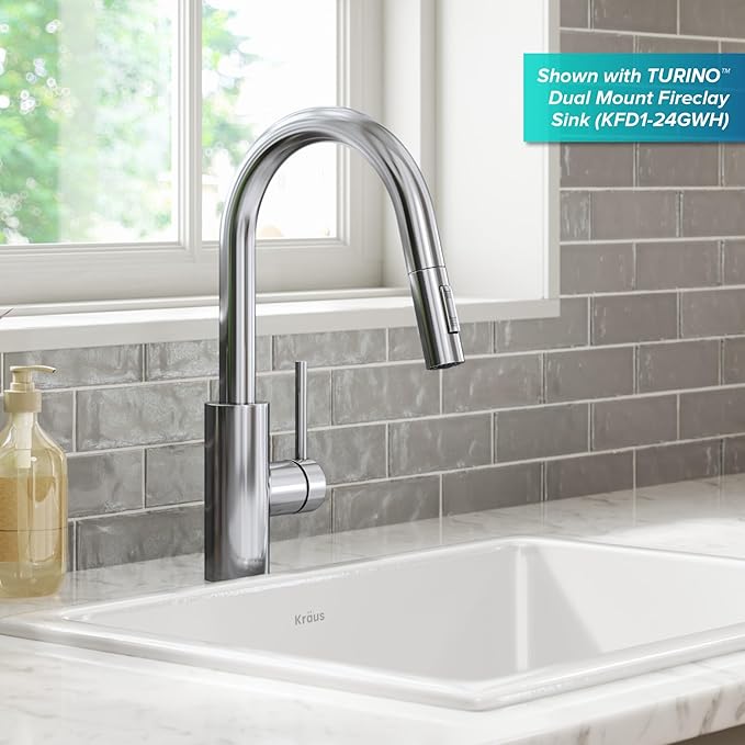KRAUS Oletto Single Handle Pull Down Kitchen Faucet - Image 3