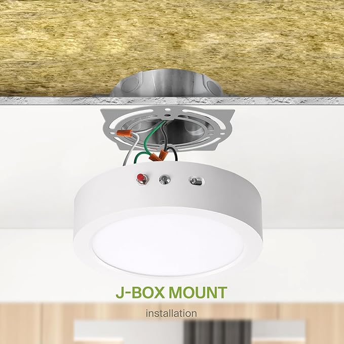 ASD LED 9" Round Flush Mount Ceiling Light Fixture, Low Profile Surface - Image 8