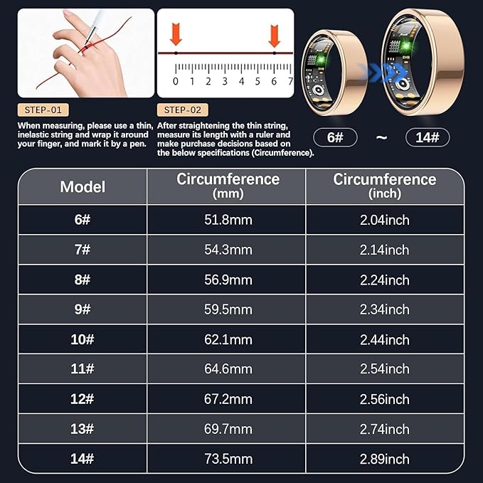 Smart Health Ring for Women Men, Fitness Ring - Image 2