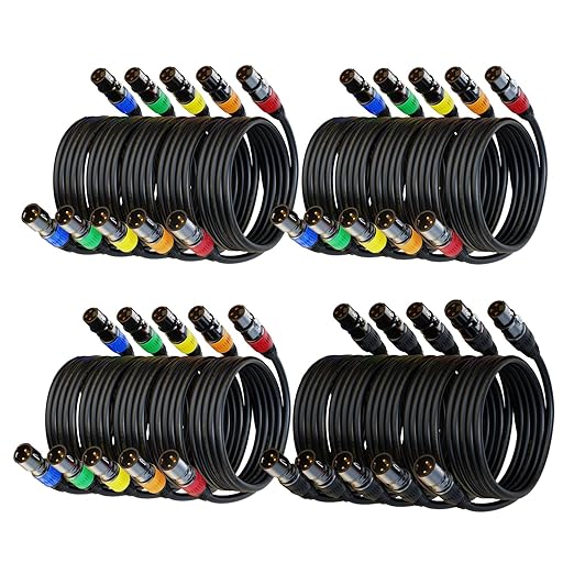 AuxLink XLR Cables, XLR Microphone Cable 25ft 20Pack Mic Cable Male to Female by AuxLinkcable