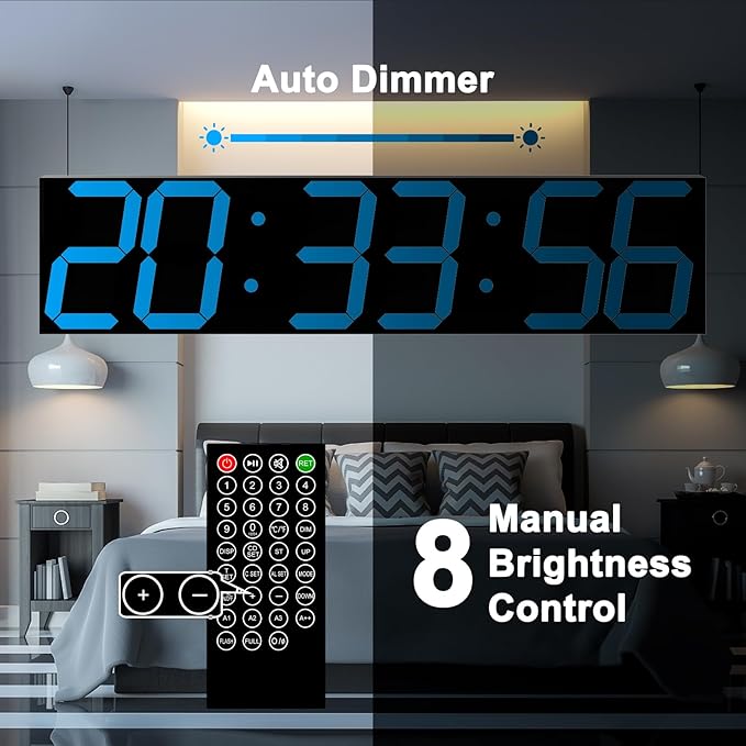 CHKOSDA Digital Wall Clock, Oversize Led Digital Clock Large Display - Image 3