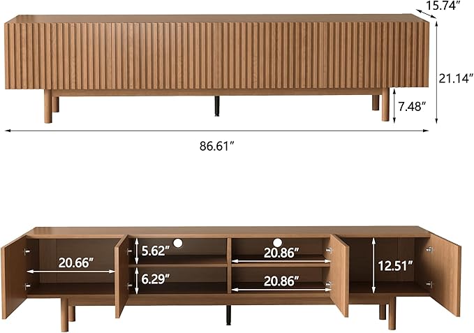 gaoyangjiaju 86.61" Wooden TV Cabinet - Image 2