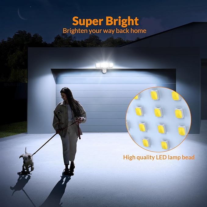 LEPOWER 1600LM LED Solar Security Lights Motion Outdoor, Motion Sensor Light - Image 3