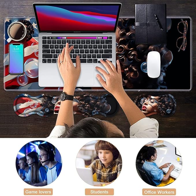 Ergonomic Keyboard Wrist Rest & Mouse Pad Wrist Rest Set, Large XXL Gaming Desk - Image 7