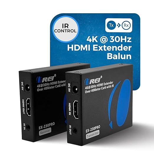 OREI HDMI Over Ethernet Extender Over Single CAT6/7 Ethernet Cable 4K@30Hz Up - Image 2