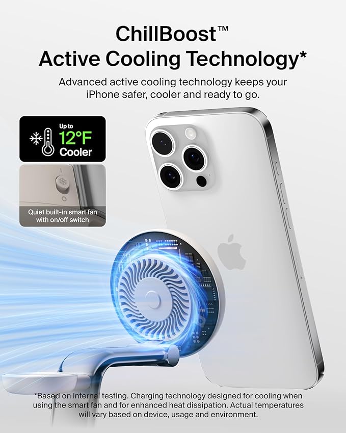 Belkin MagSafe Charger Compatible, 3-in-1 Charging Station, Qi2.2 25W w/Cooling - Image 3