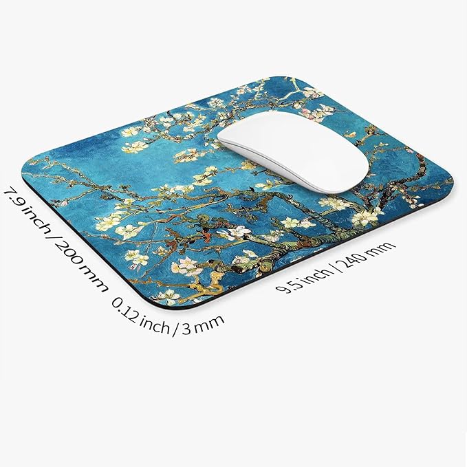 Armanza Square Mouse Pad Apricot Flower, Personalized Premium-Textured Custom - Image 2