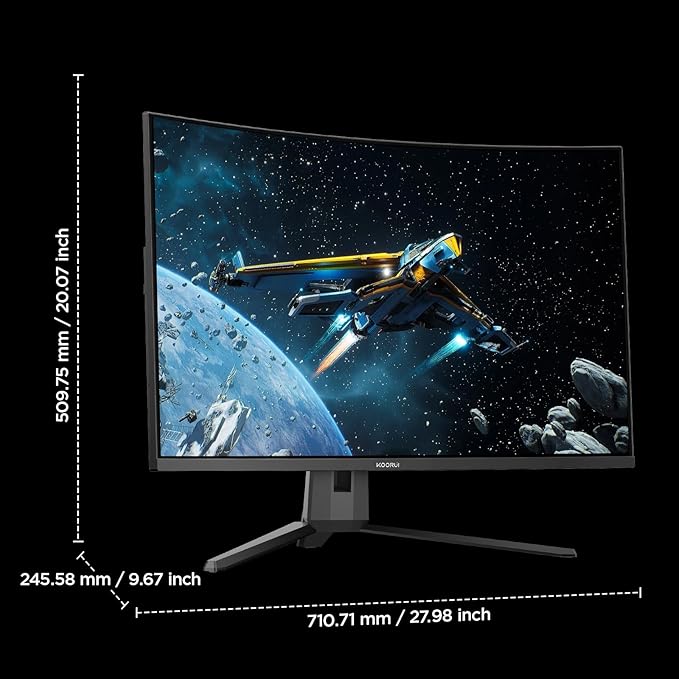 KOORUI 32 inch Curved Gaming Monitor, QHD 2K 170Hz 144Hz Monitor, 1ms 1500R - Image 11
