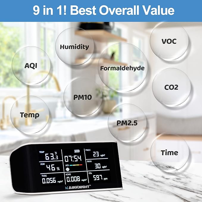 AirKnight Premium Indoor Air Quality Monitor Indoor & Air Quality Sensor. VOC - Image 3