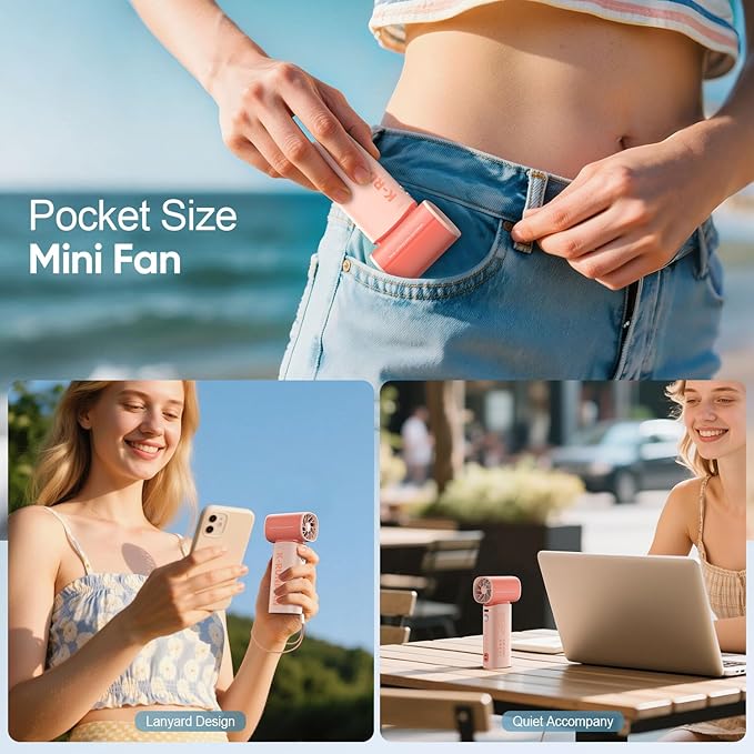 K-RUNMAN Portable Handheld Turbo Fan, 100 Speeds Adjustable Mini Personal Fan - Image 7