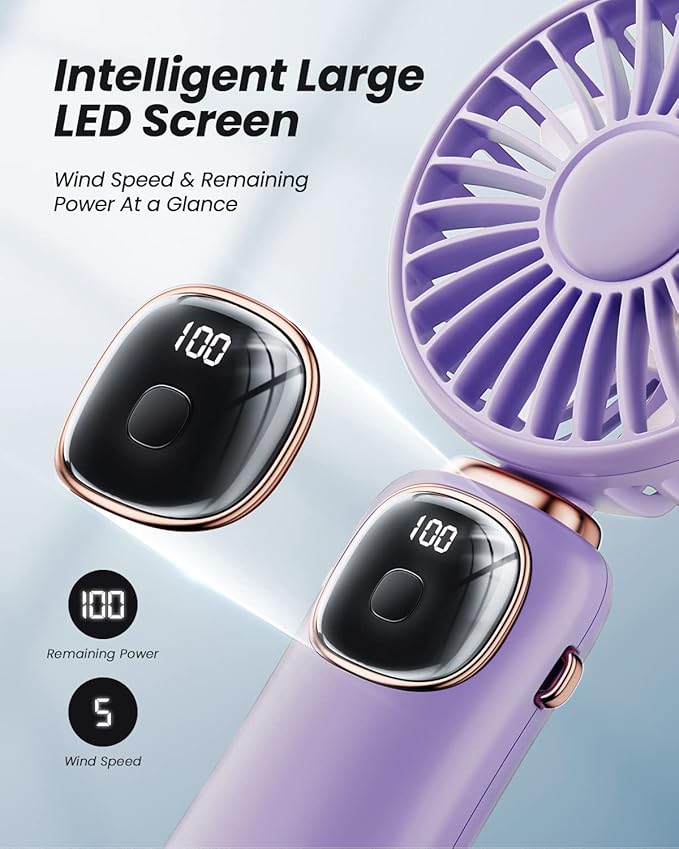 coldSky Portable Handheld Fan, 4000mAh Battery Operated 3 in 1 Multifunction - Image 4