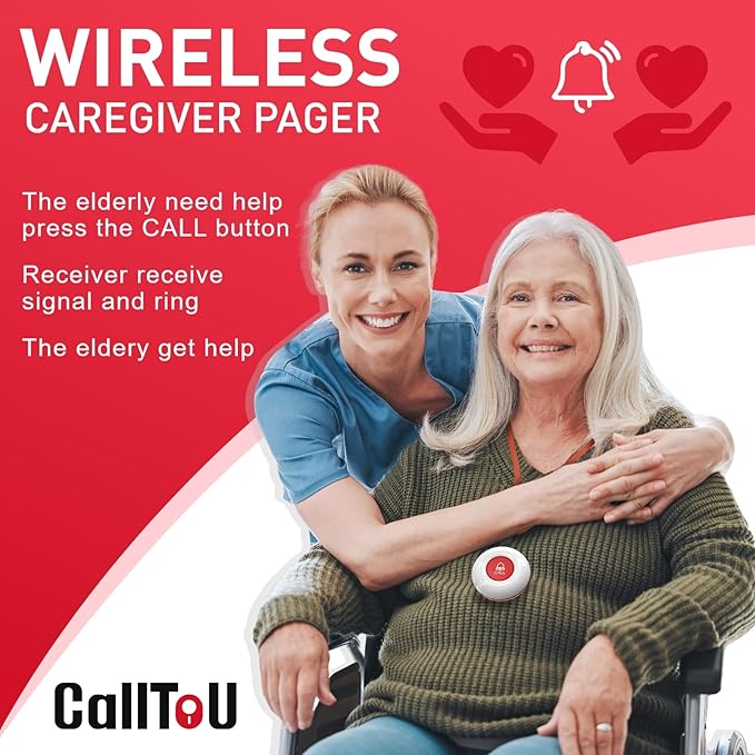 CallToU Caregiver Pager Wireless Call Button Nurse Alert System 500+ Feet - Image 2