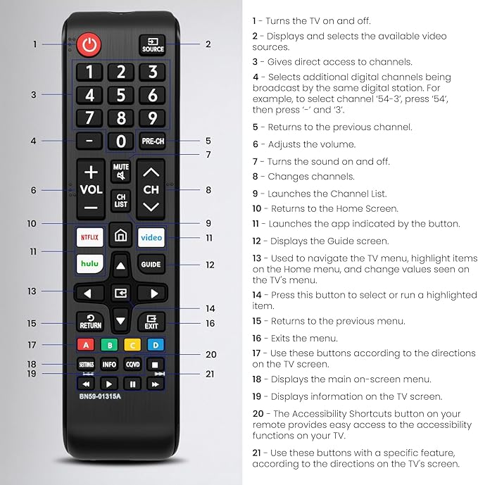 Replacement for Samsung TV Remote Control, Universal Compatible - Image 7