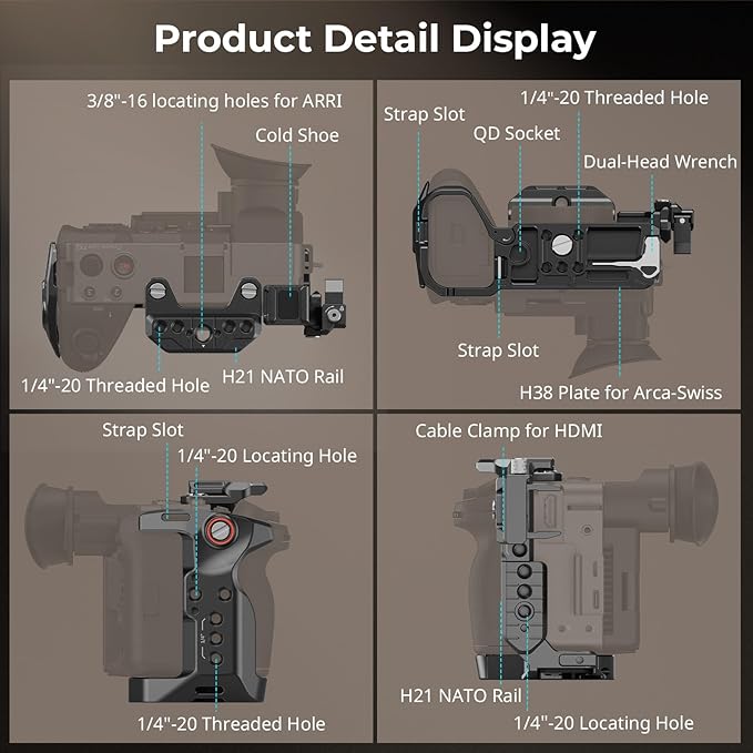 SmallRig Camera Cage for Sony FX2, HawkLock Quick Release FX2 Cage - Image 2