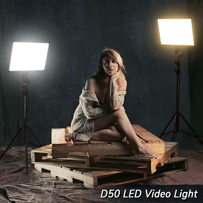 Dazzne D50 LED Video Light Panel Lights 15.4", 2 Packs 45W 3000K-8000K Bi-Color - Image 4