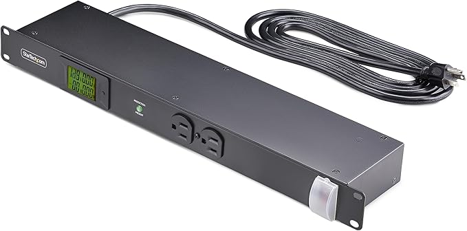 StarTech.com 8-Outlet Horizontal Rack Mount Metered PDU, 1U Server Power Strip by StarTech