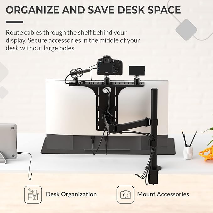 HumanCentric DSLR Monitor Mount Large, Desk Camera Mounting, Light Webcam - Image 7