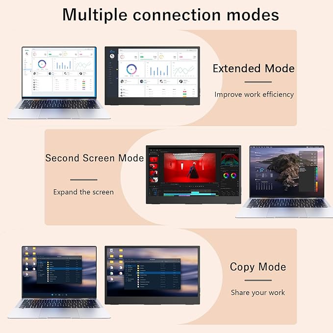 Viyivwine Portable Monitor Touchscreen, 15.6''Laptop Screen Extender, FHD IPS - Image 5