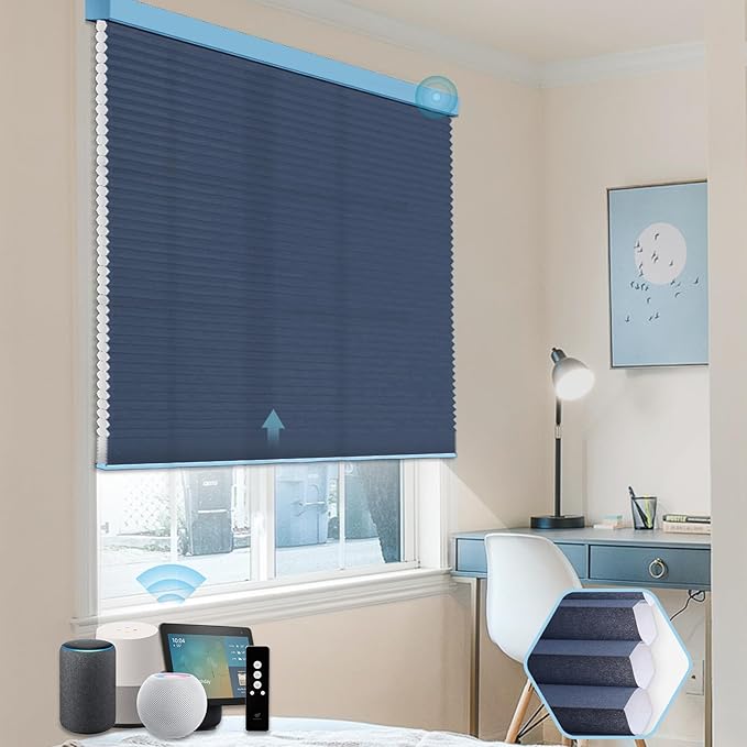 SmartWings Motorized Cellular Shades, Honeycomb Blinds Compatible by SmartWings
