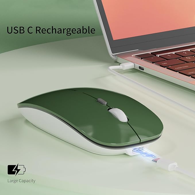 Uciefy Q5 Slim Rechargeable Wireless Mouse, 2.4G Portable Optical Silent Ultra - Image 2