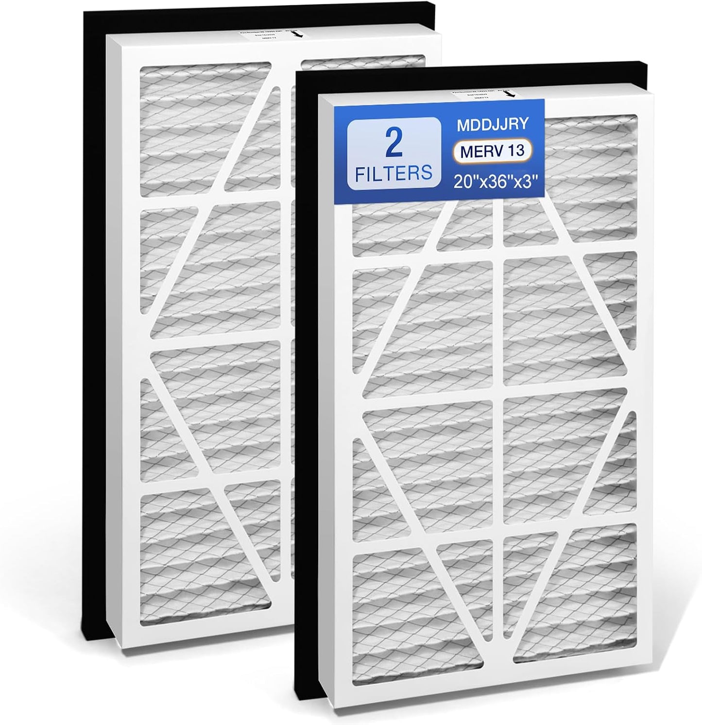 2Pack 20x36x3 MERV13 air Filter Replacement | Compatible With Zephyr VGF Series 20''x36''x3'' Whole House Return Grille Pleated Filter