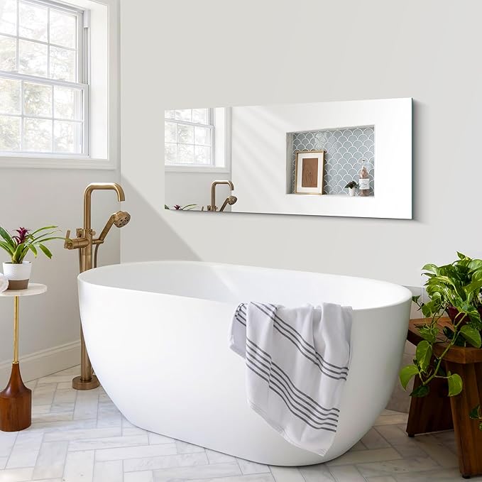CILIBER Frameless Mirror, 20x48 Inch Bathroom Mirrors - Image 7