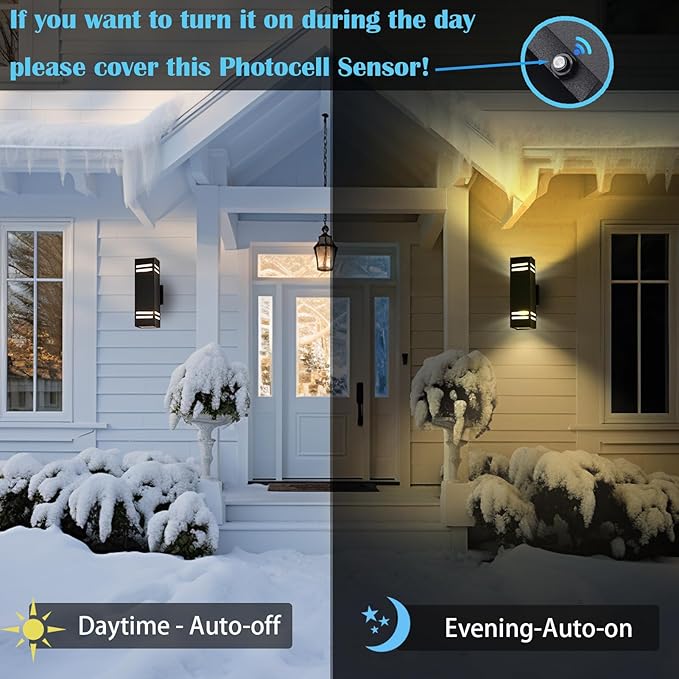 iYogaled Up and Down Lights Outdoor Wall Light Fixtures, Aluminum Dusk to Dawn - Image 2