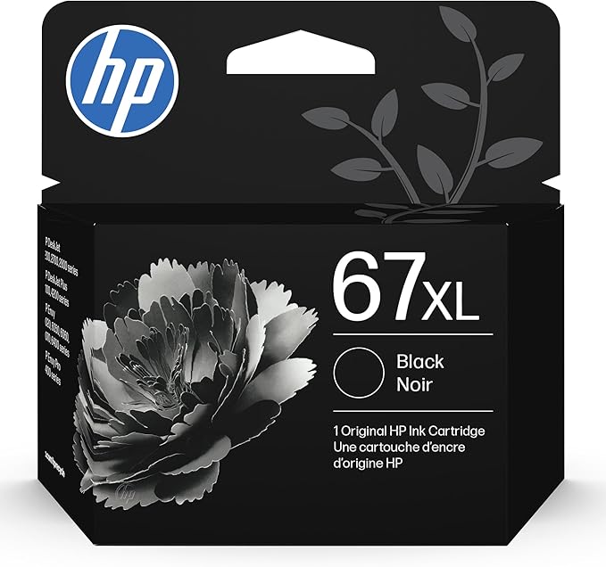 HP 67XL Black High-Yield Ink Cartridge | Works by HP
