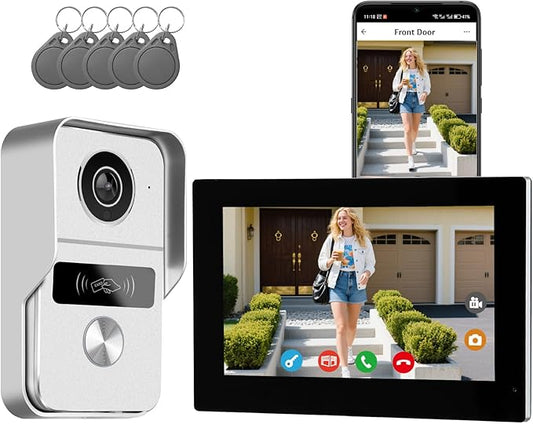 KeonBell 2 Wired Video Intercom System, 7 Inches Video Doorbell Camera by Unknown