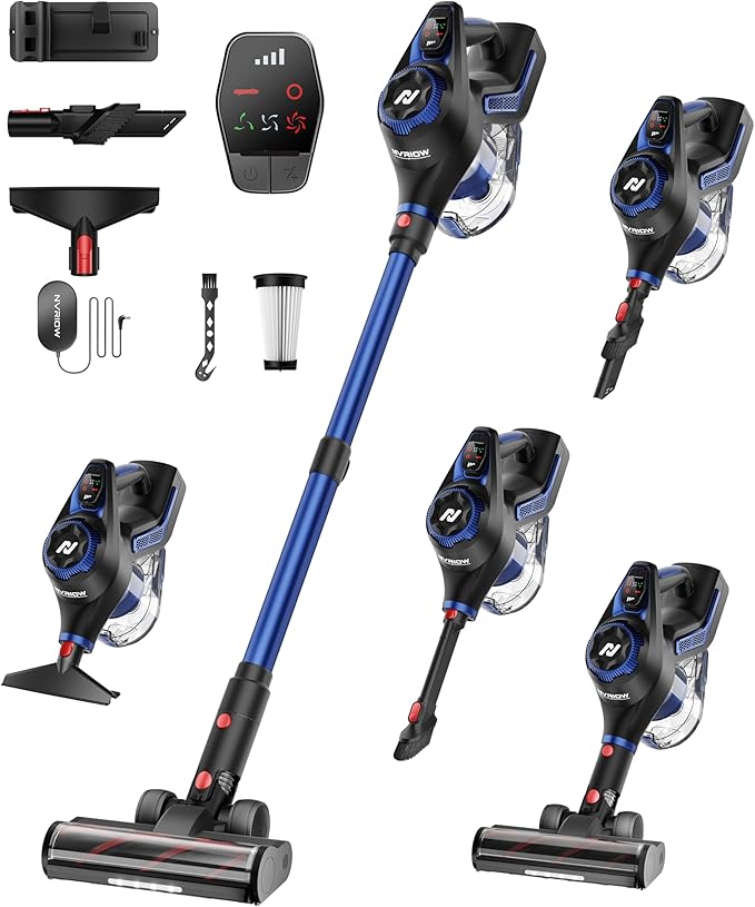 Nvriow Cordless Vacuum Cleaner for Home, 45Kpa Stick Vacuum, Max 80mins Runtime by Unknown