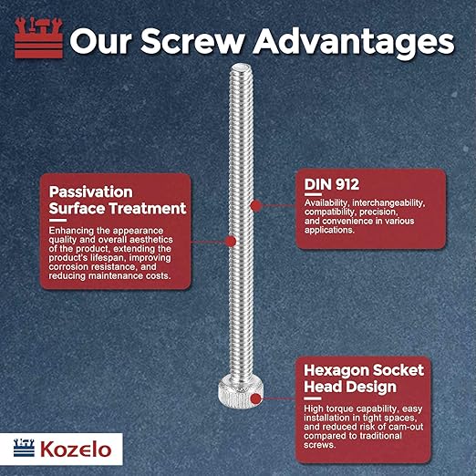 Kozelo 30pcs Socket Head Cap Screws - Image 3