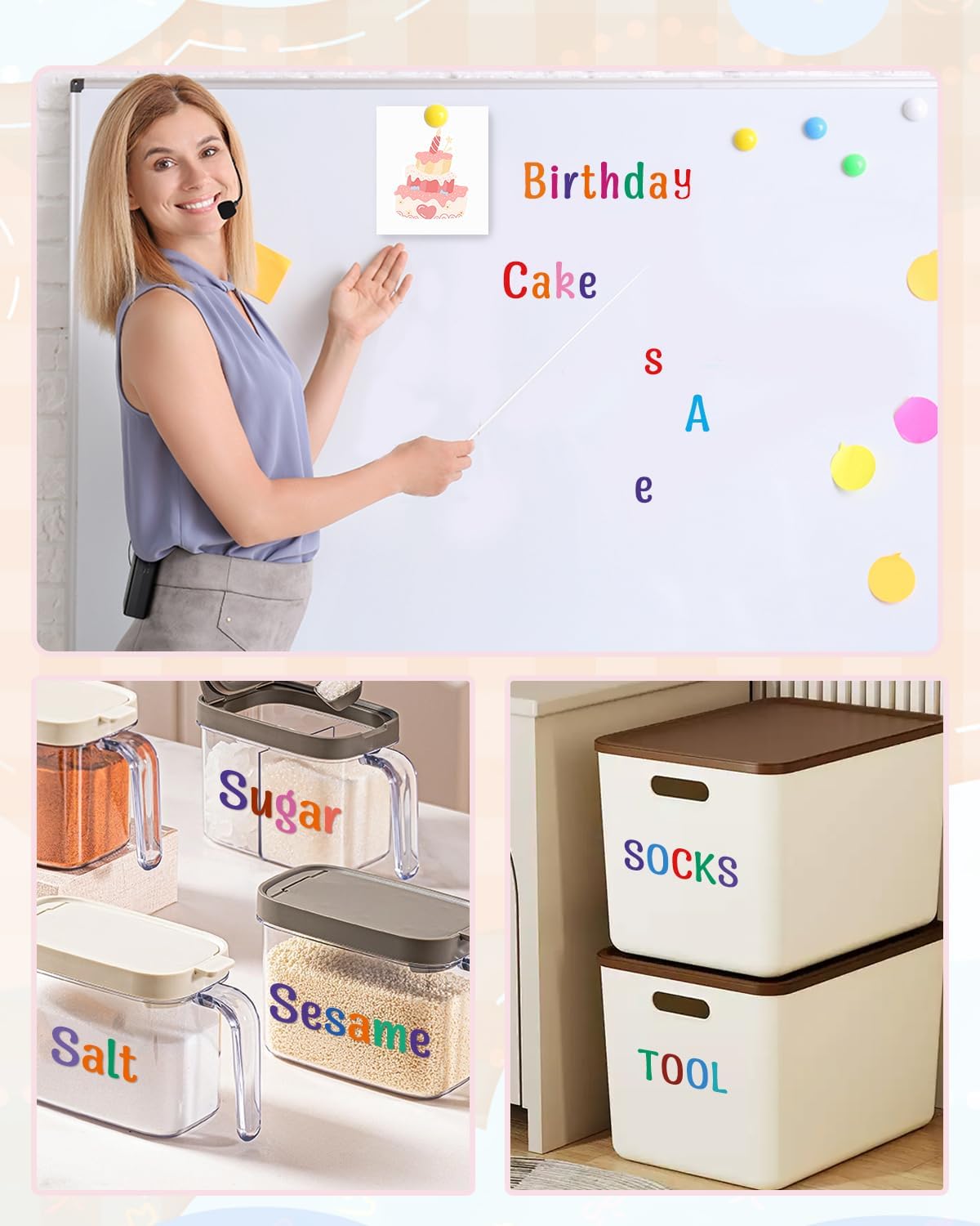 Uniclife 1 Inch 10 Sheets Letter Stickers|1260 Pcs Scrapbook Stickers, Vinyl Number Alphabet Sticker, Self-Adhesive Stick on Letters for Mailbox Bottles Crafts Posters Decor