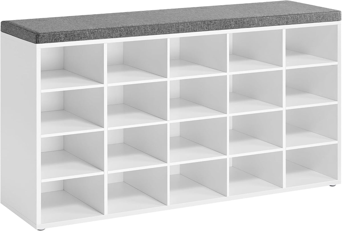 vasagle shoe bench with cushion, 20 compartments, 12, main product view